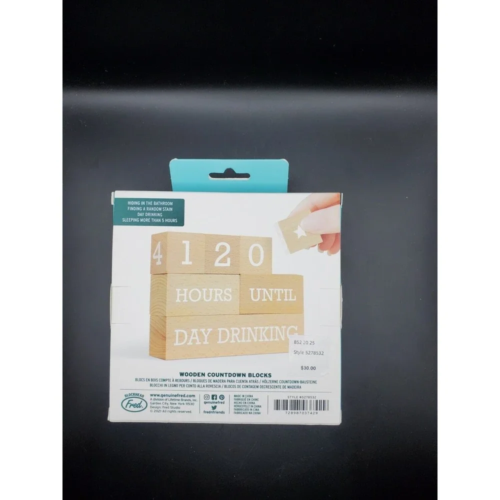 New In Box Who's Counting Wooden Countdown Blocks By FRED Parenting Edition Cute
